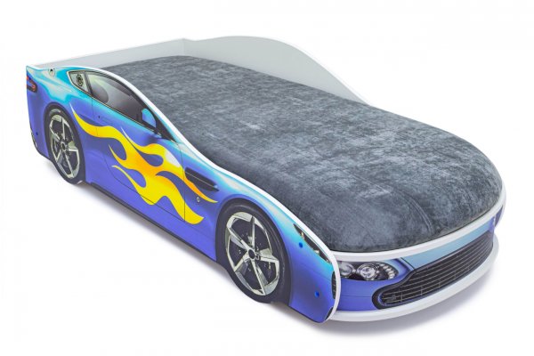 Детская кровать-машина Бондмобиль синий с подъемным механизмом (Бельмарко)
