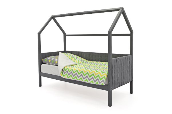 Детская кровать-домик мягкий Svogen цвет графит (Бельмарко)