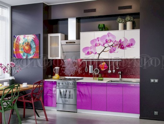 Кухня с фотопечатью Орхидея фиолетовая (Миф)